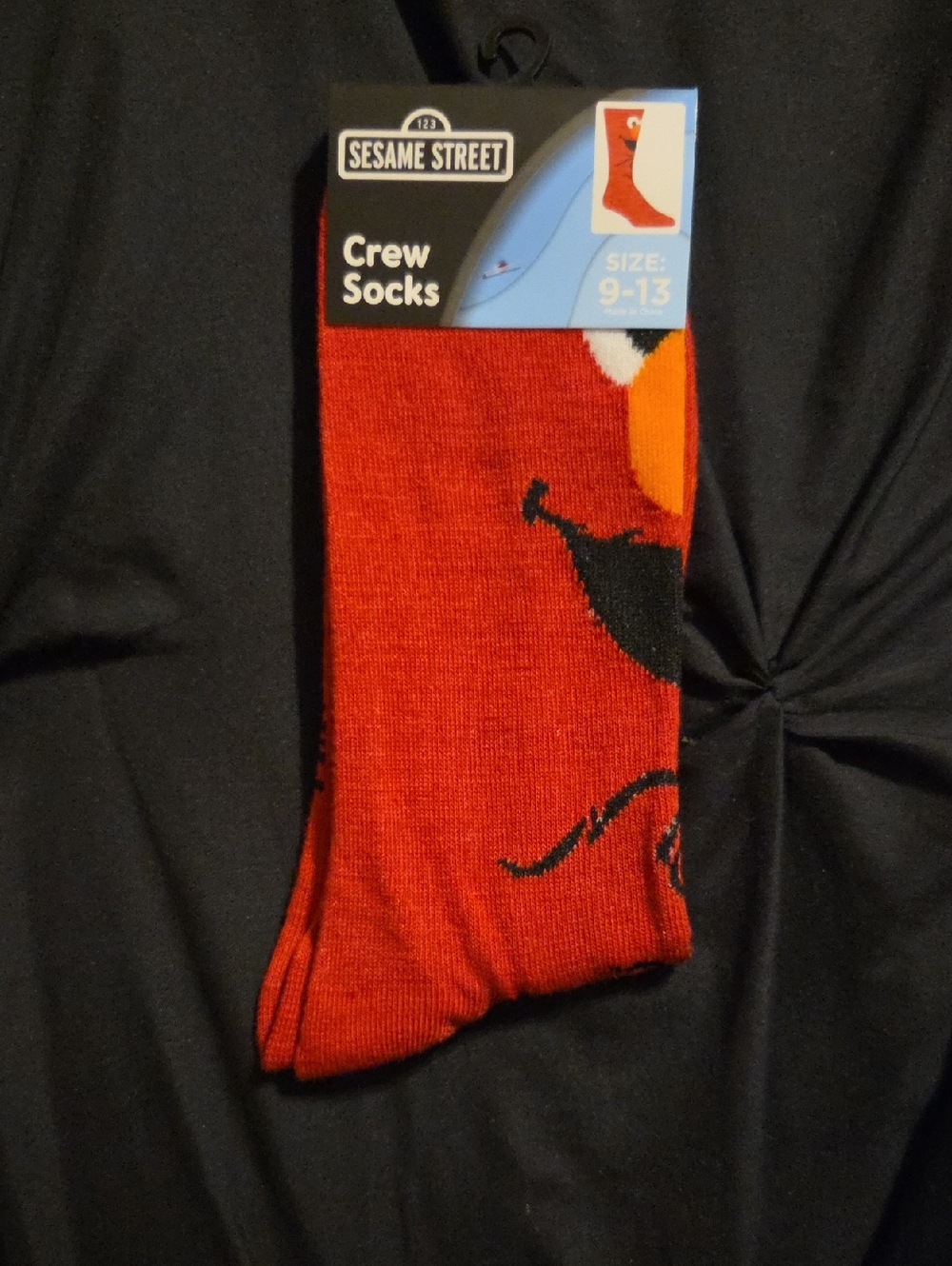 Sesame Street Red Crew Socks with Elmo Accent